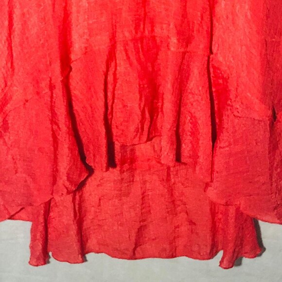 Iz Byer skirt high low maxi belt new without tags pink layered rayon medium READ - Picture 4 of 9